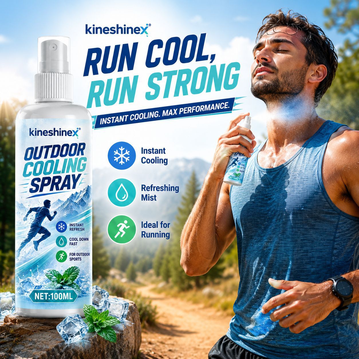 Outdoor Sports Accessories - Outdoor-Kühlspray 100ml – Sofortige Erfrischung für
