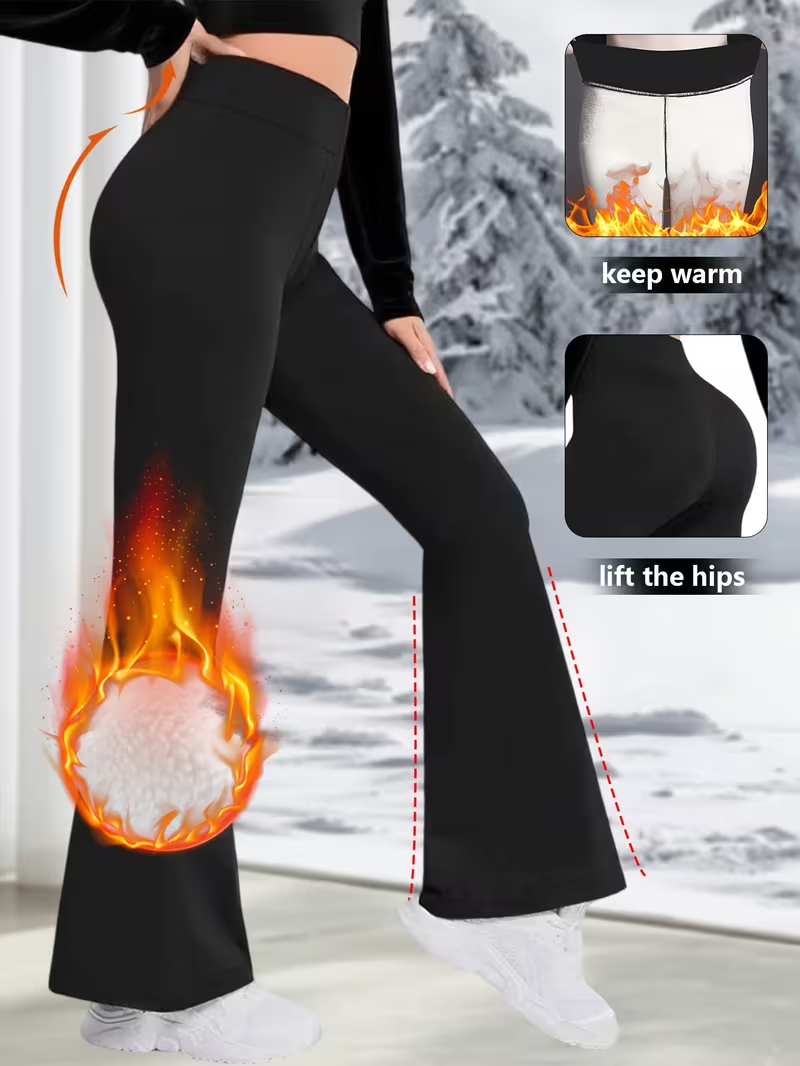 Outdoor Sport Outfit - Schlaghose für den Winter, hoch taillierte,