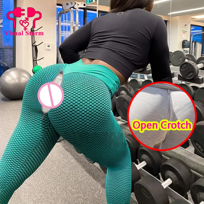 Outdoor Sport Leggings - Damen Sexy Leggings mit Offenem Schritt