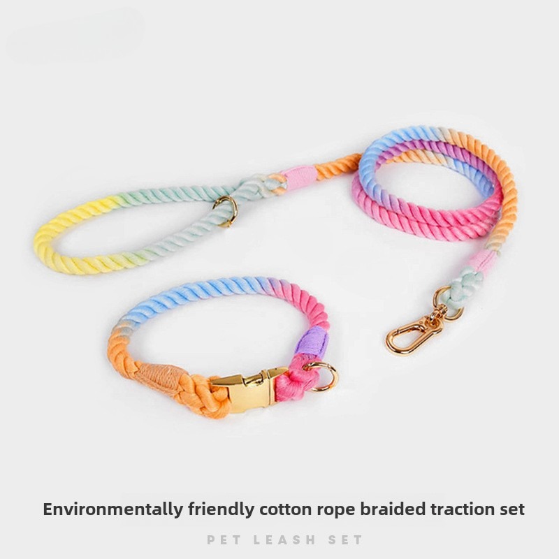 Headcollar Rope Set - Loudik Großhandel handgewebtes farbiges Baumwollseil Haustierhalsband-Set