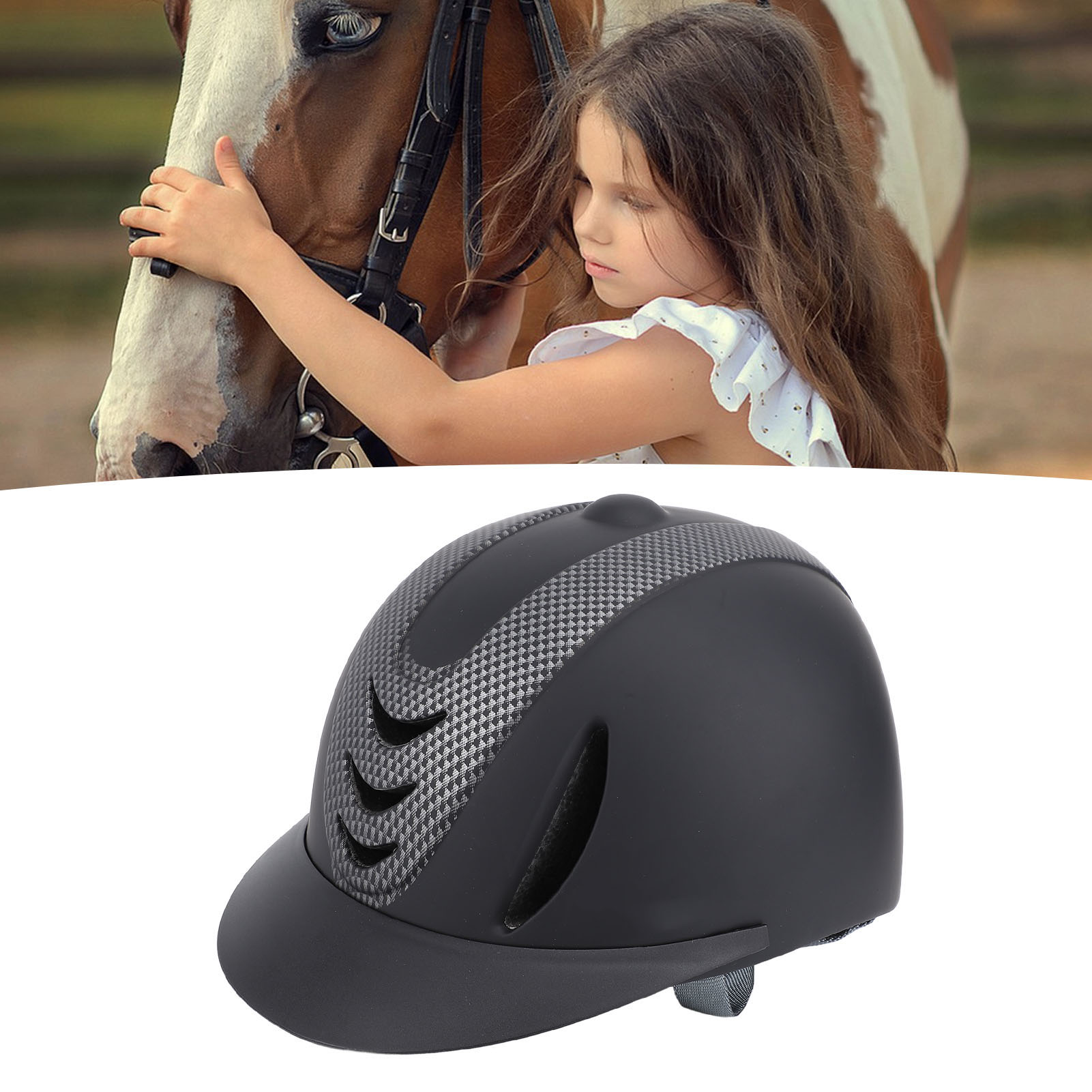 Equestrian Helmet - Kinder-Reithelm Atmungsaktiv mit Abnehmbarem Innenfutter Leichter
