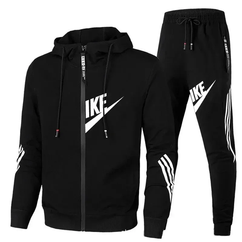 Outdoor Sport Outfit - Outdoor-Sport-Jogginganzug. Weicher Strick-Hoodie mit Reißverschluss und