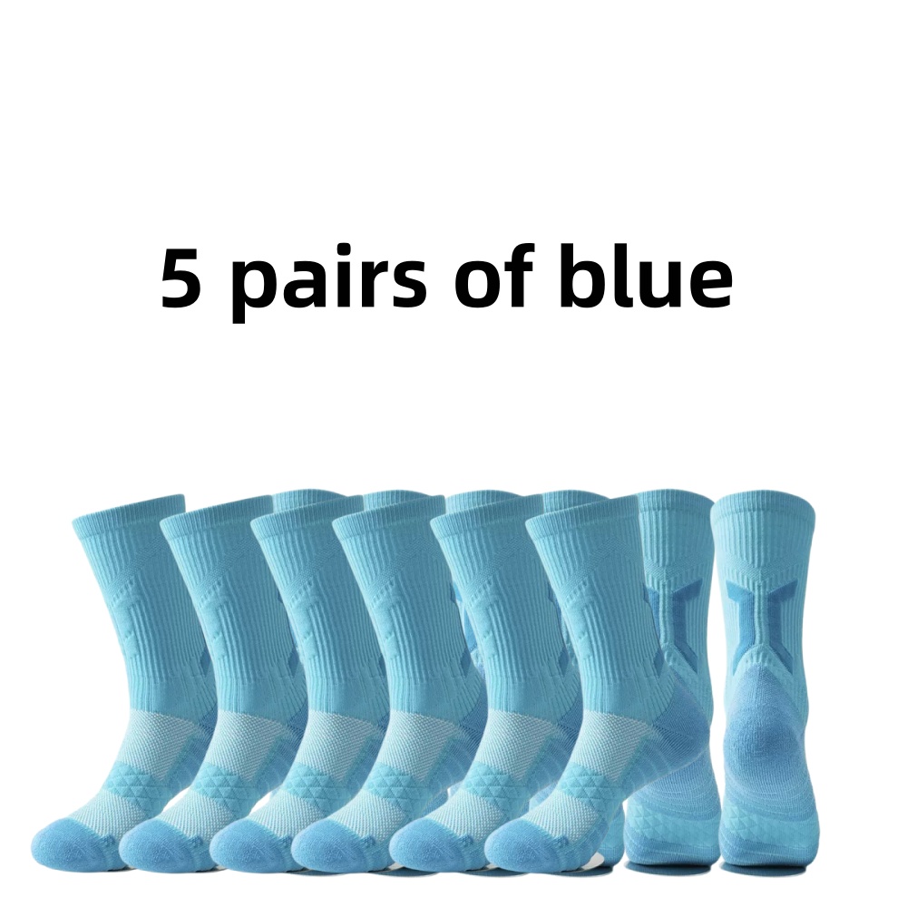 Outdoor Sports Center - 5 Paar professionelle Basketballsocken, Sportsocken, saisonale
