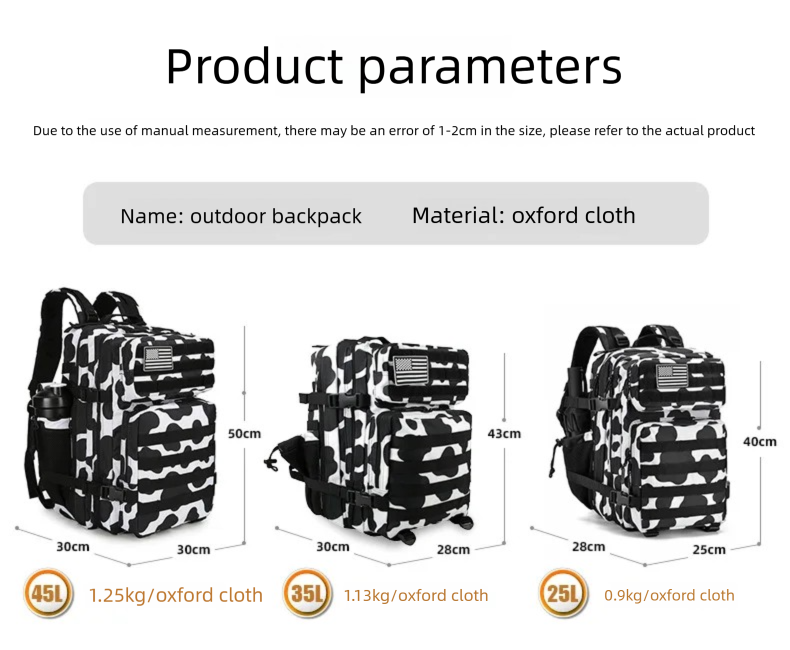 45L/35L/25L Taktischer Rucksac – Outdoor Sport Backpack Bewertung und Preis